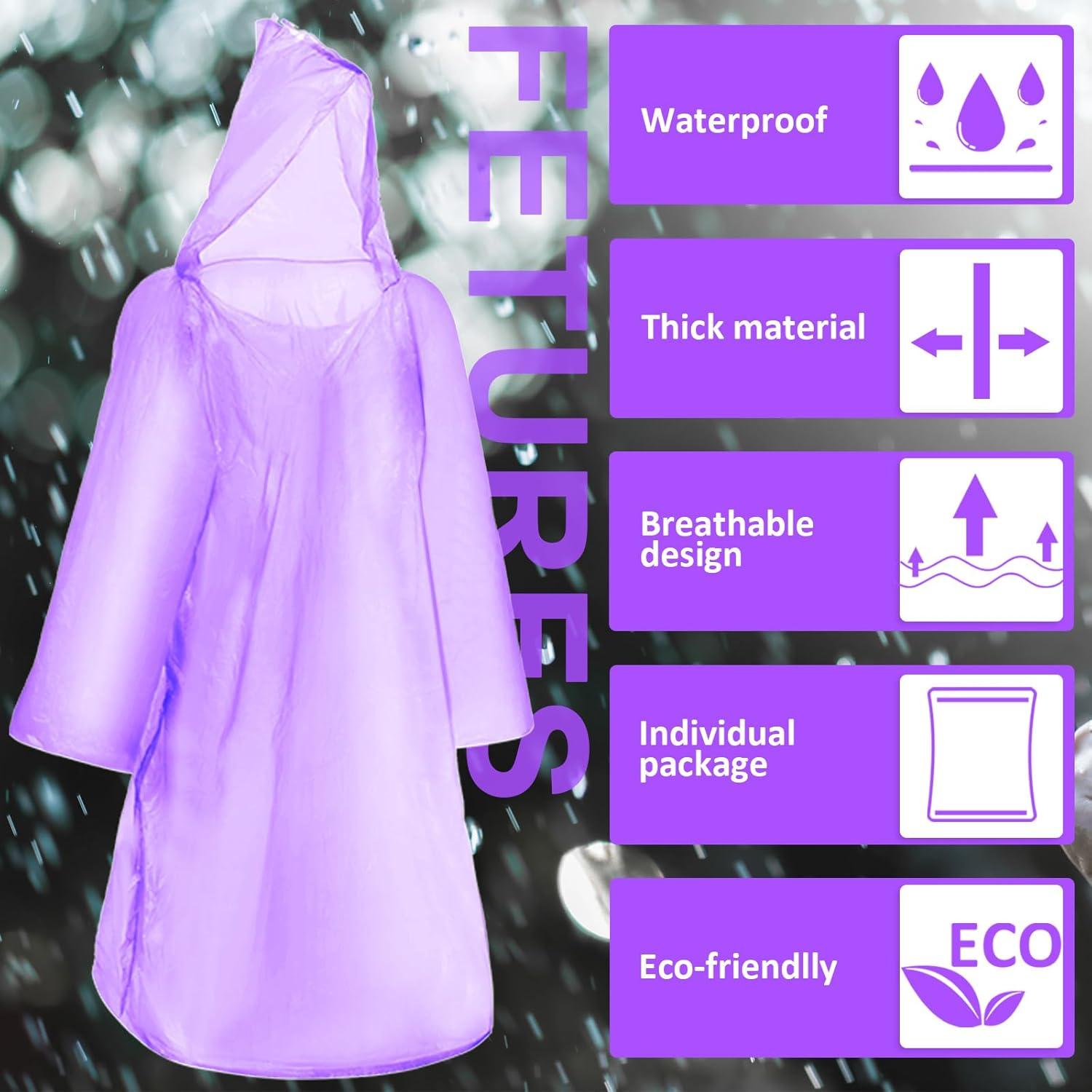 Ponchos de Lluvia Desechables Pasimy 150 Pcs Unisex Adulto