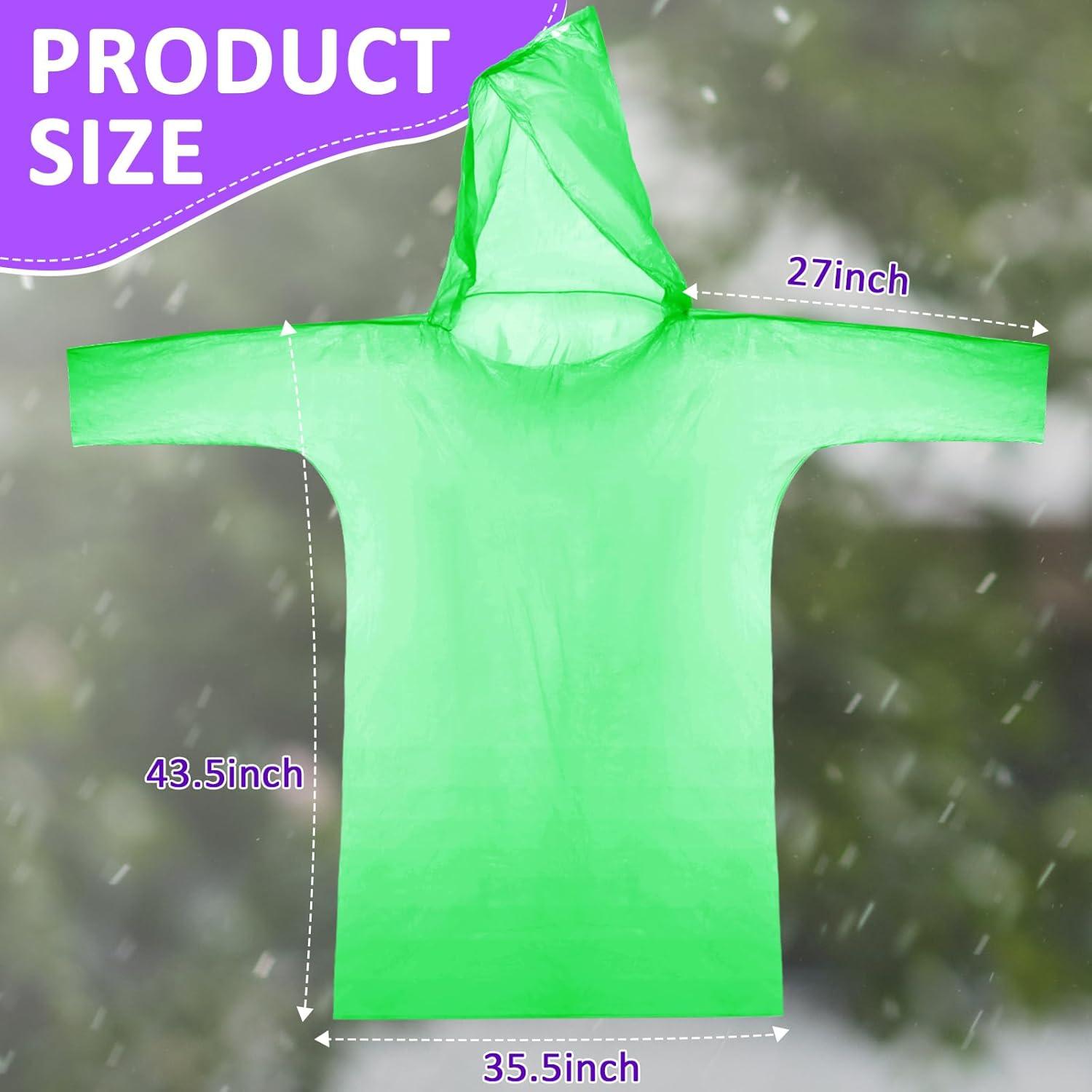 Ponchos de Lluvia Desechables Pasimy 150 Pcs Unisex Adulto