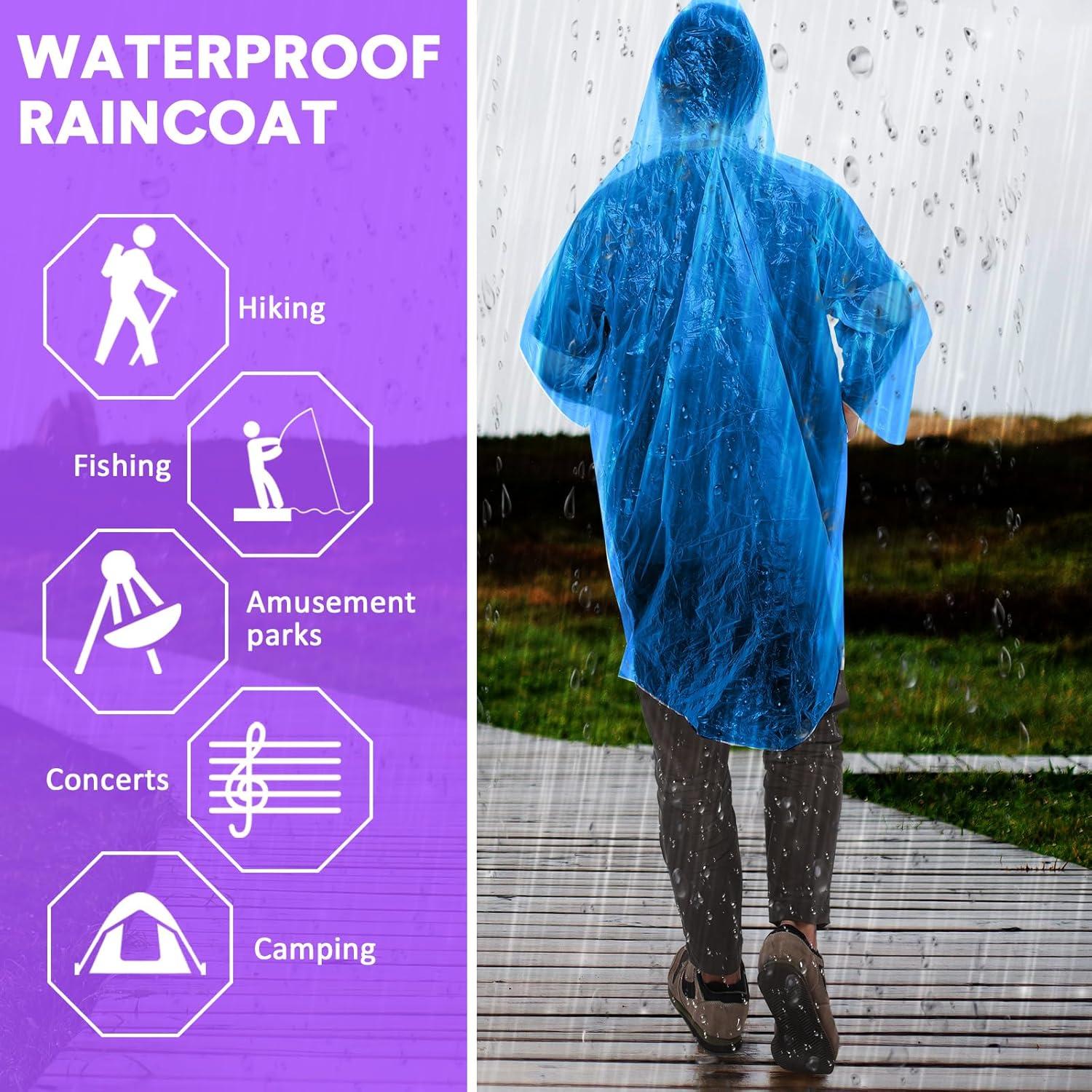 Ponchos de Lluvia Desechables Pasimy 150 Pcs Unisex Adulto