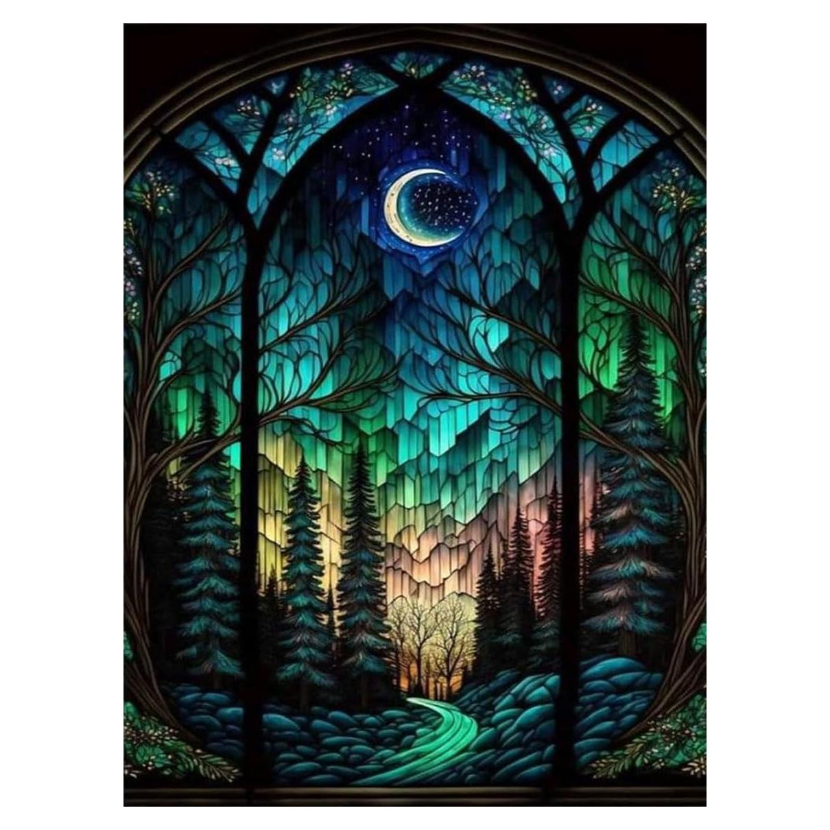 Kit de Bordado a Mano WUSARPLY Estampado Luna 30x40 cm