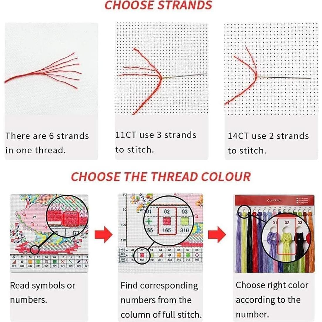 Kit de Bordado a Mano WUSARPLY Estampado Luna 30x40 cm