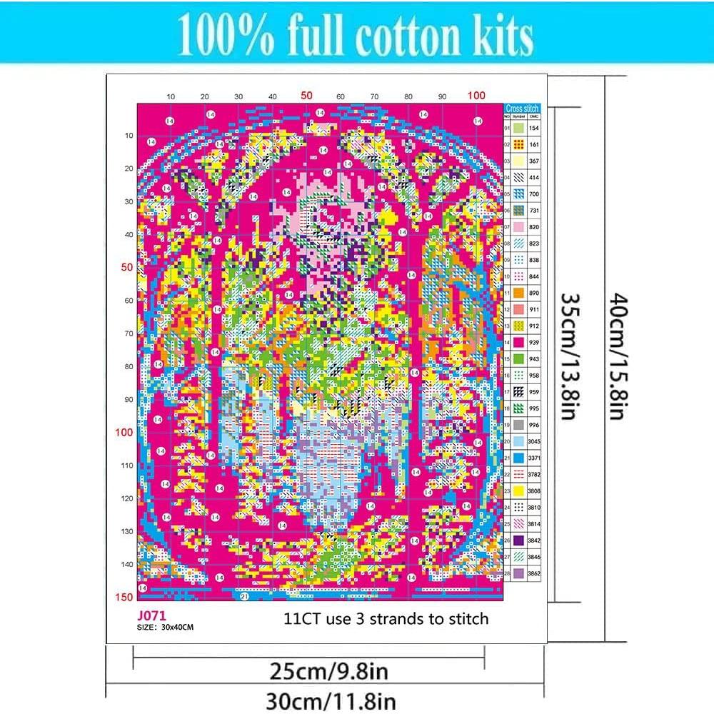 Kit de Bordado a Mano WUSARPLY Estampado Luna 30x40 cm