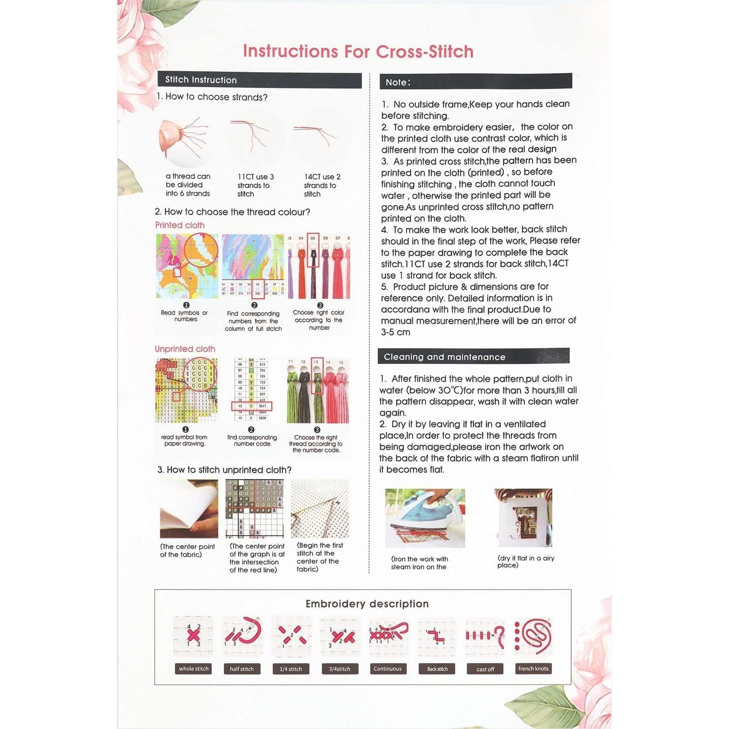 Kit de Bordado a Mano WUSARPLY Estampado Luna 30x40 cm