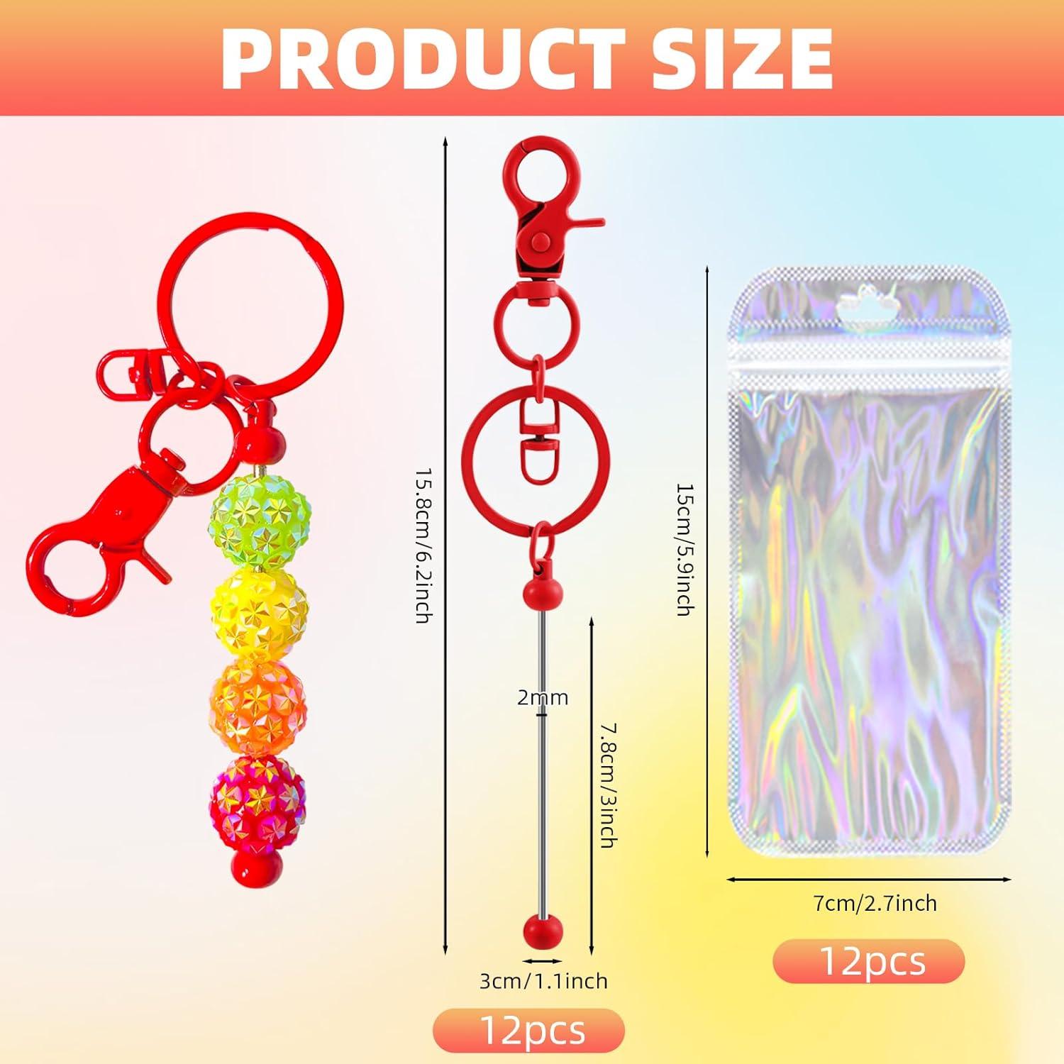 Kit de Llavero DIY DNLEGULI 24 Pcs con Perlas Coloridas