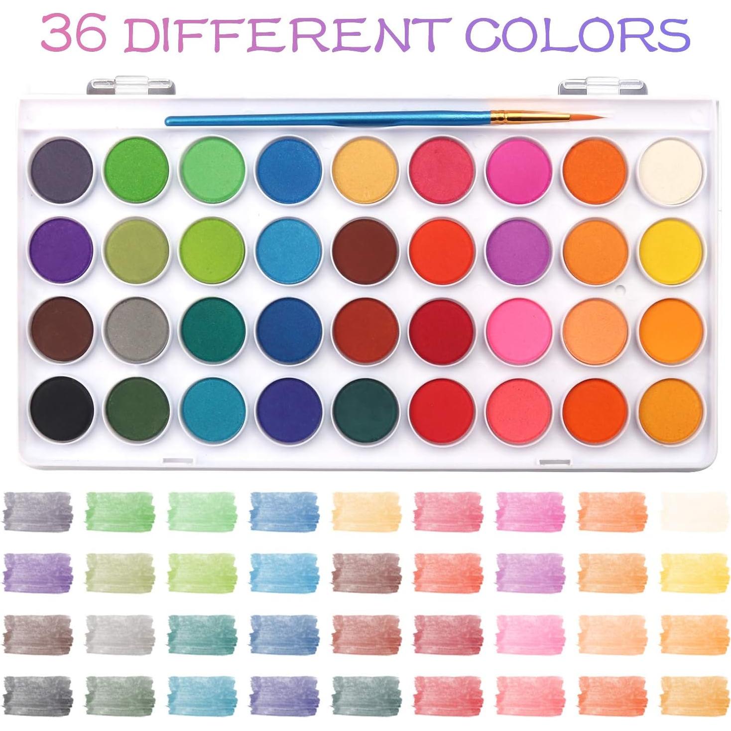 Set de Pintura Acuarela AROIC 36 Colores con 16 Pinceles