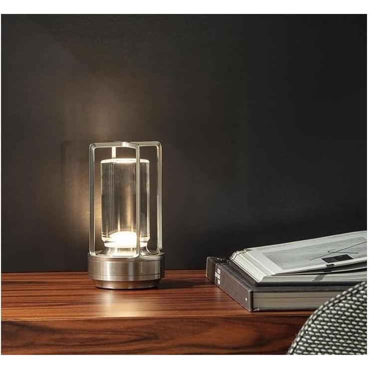 Lámpara de Mesa LED Recargable HAPYGI Plata 3 Colores