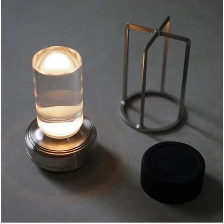 Lámpara de Mesa LED Recargable HAPYGI Plata 3 Colores