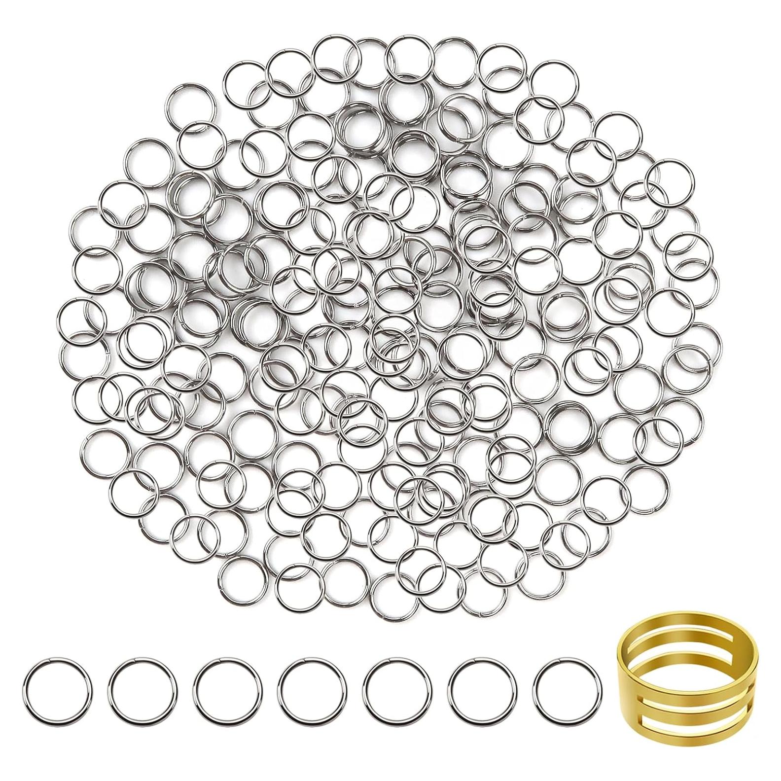 Anillos de Salto Abiertos TOAOB 200pcs 6mm Acero Inoxidable