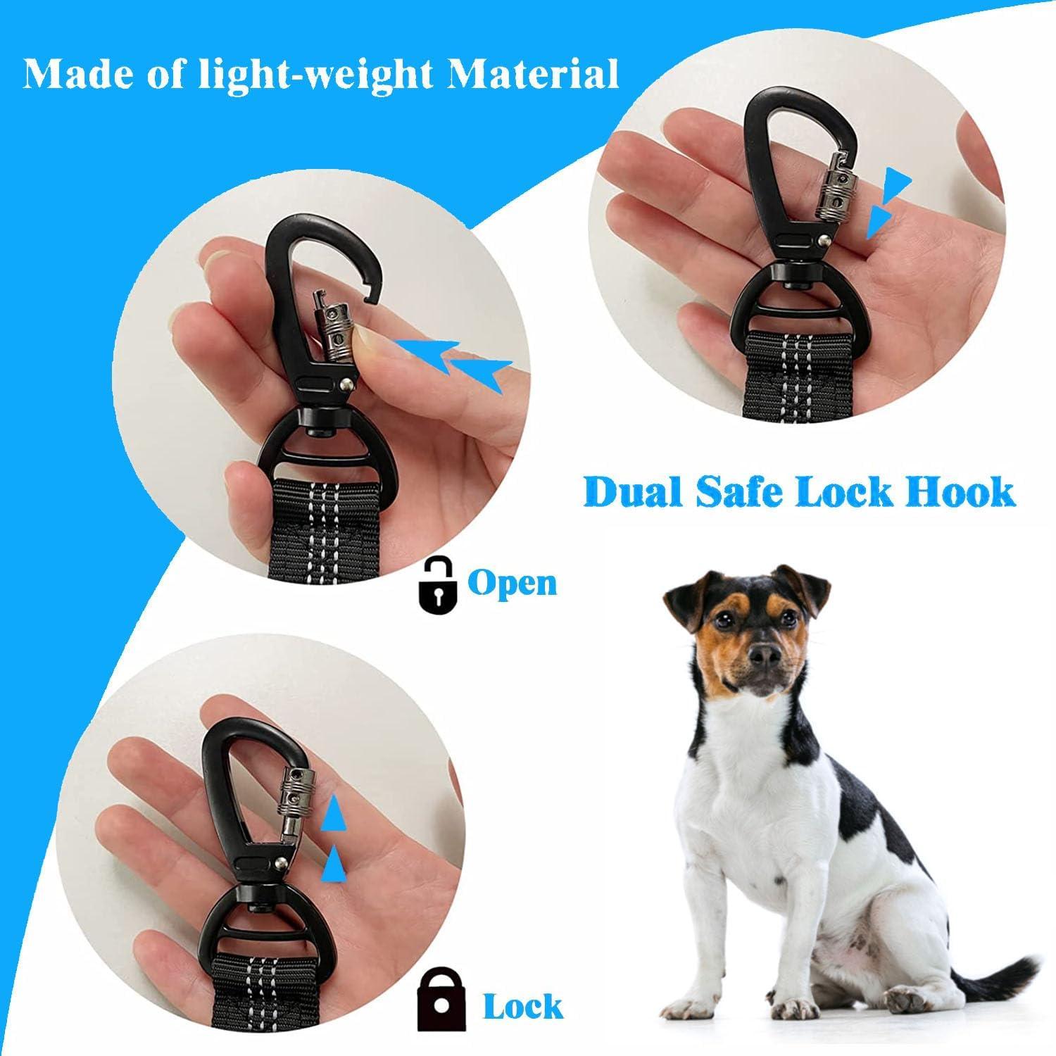 Cinturones de Seguridad para Perros Amzbear - Paquete de 2 Negros