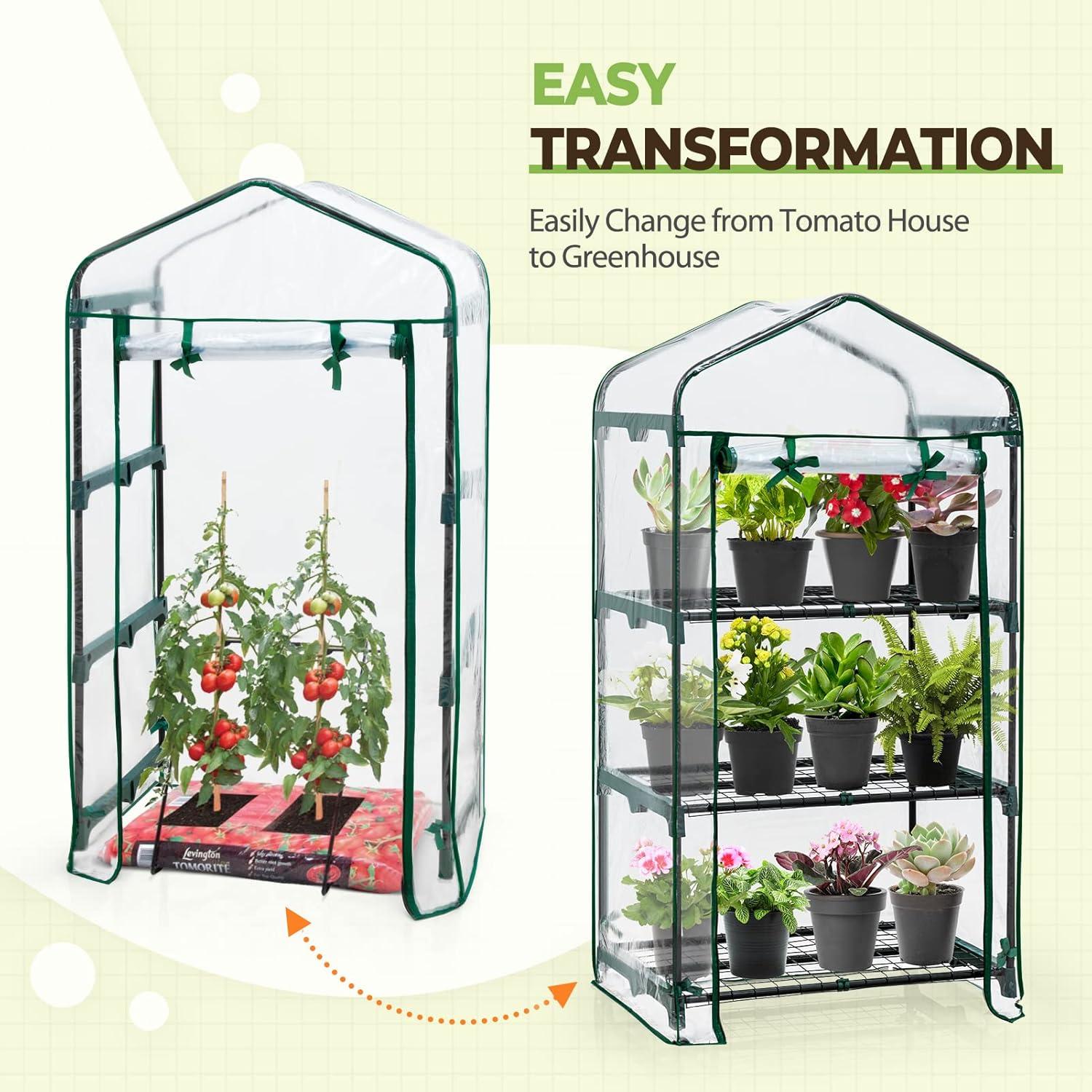 Invernadero Mini EAGLE PEAK 3 Niveles PVC Transparente 68.6x48.3x127cm