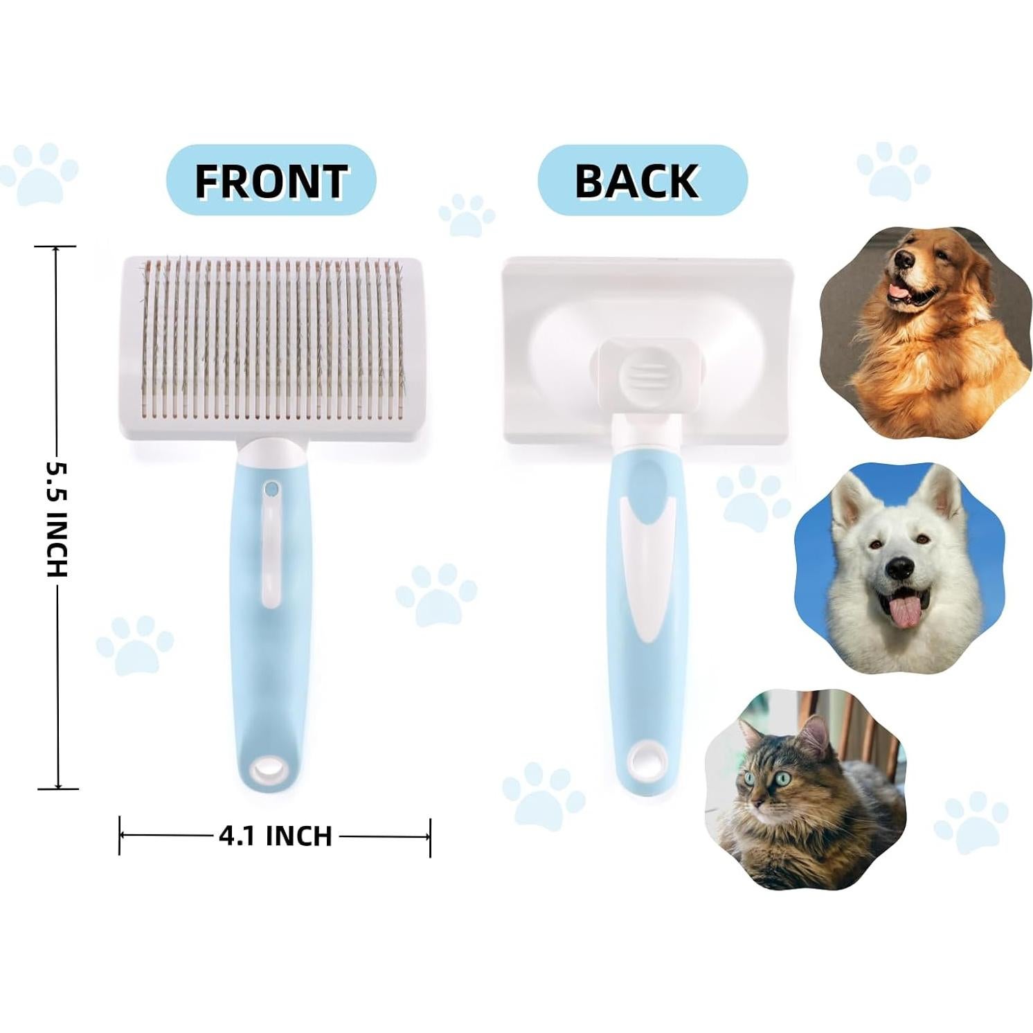 Cepillo Autolimpiante Vimfashi para Perros y Gatos Azul