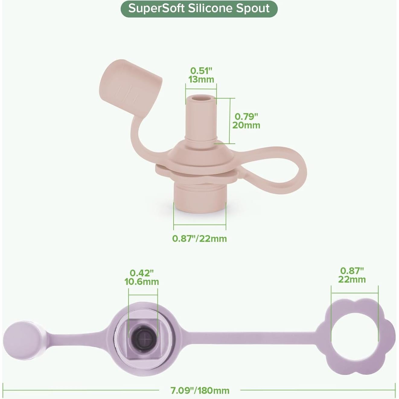 Pico de Silicona Multifuncional Haakaa - 2 Unidades Rosa y Lavanda