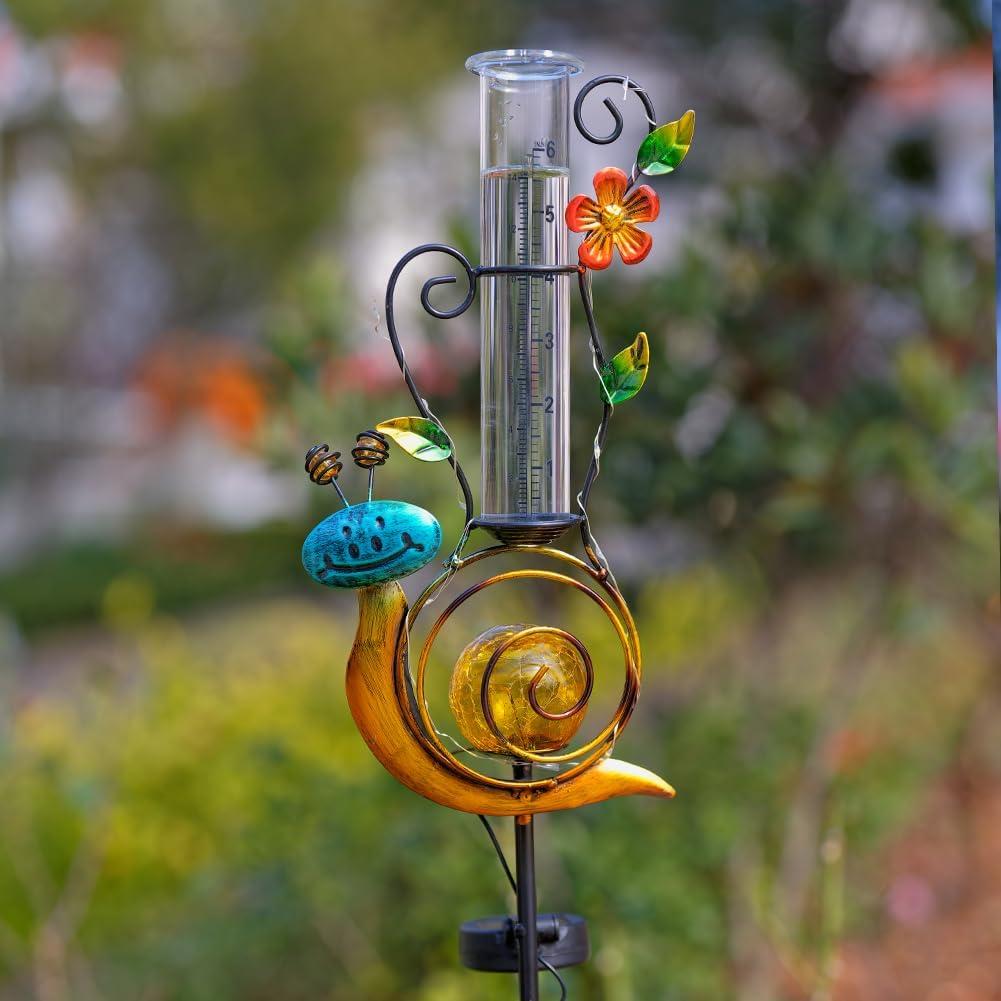 Estación de Lluvia Solar Stargarden Caracol 91.44 cm con LED