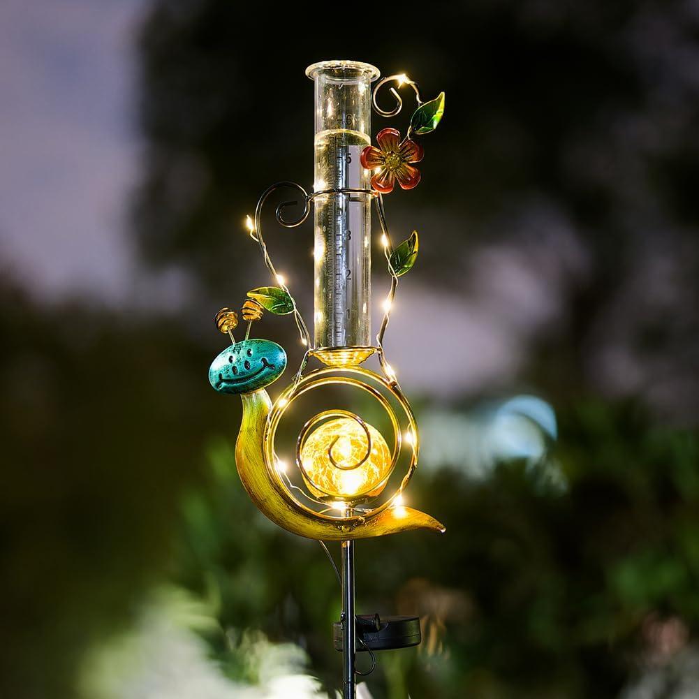 Estación de Lluvia Solar Stargarden Caracol 91.44 cm con LED