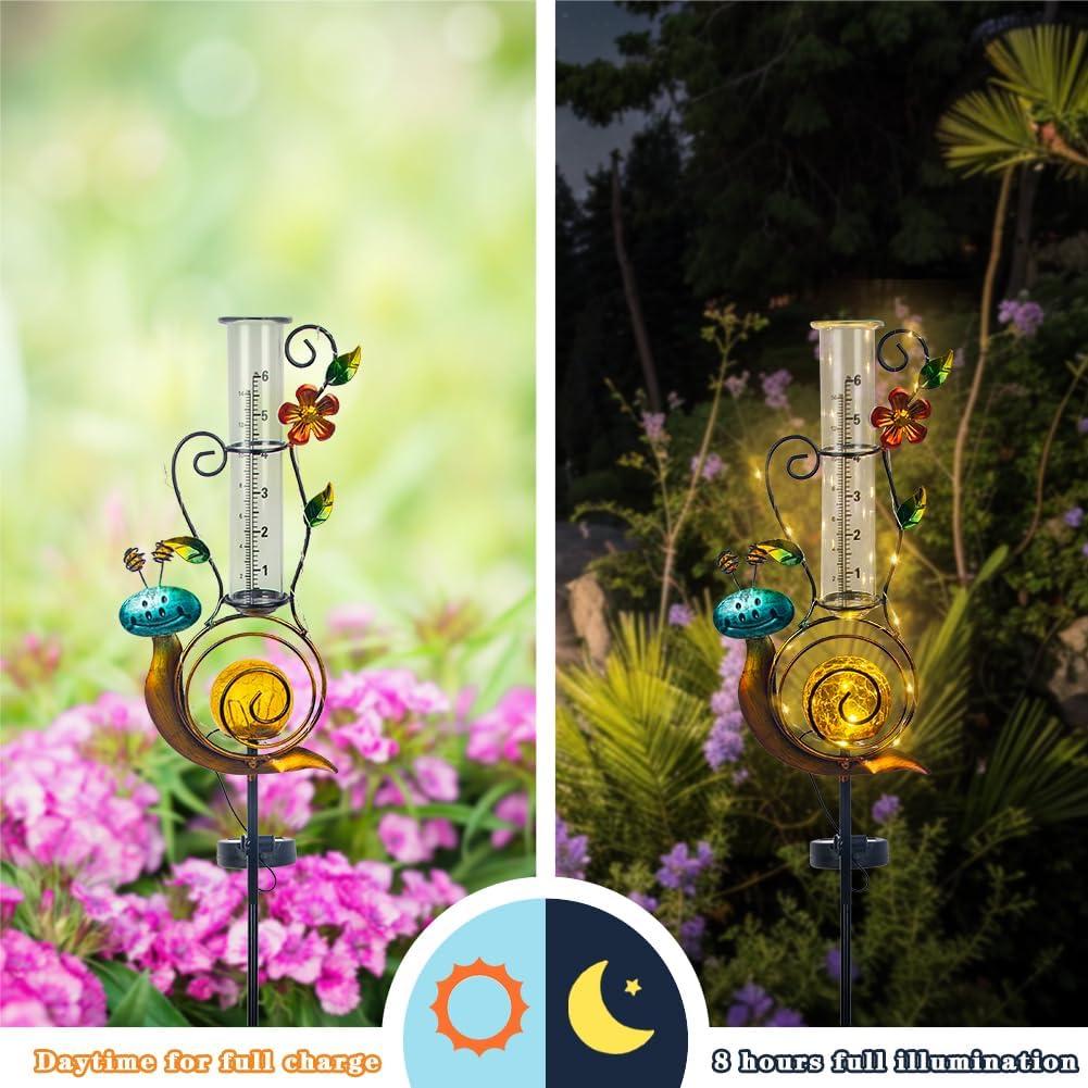 Estación de Lluvia Solar Stargarden Caracol 91.44 cm con LED