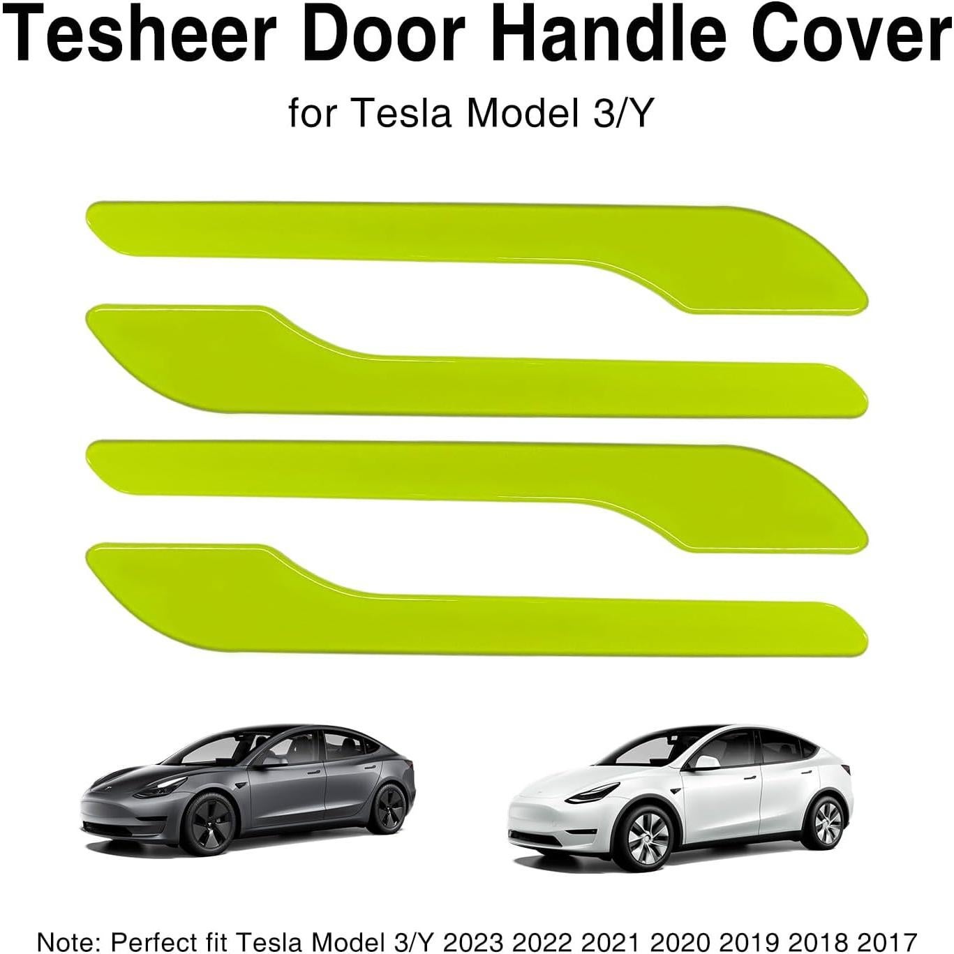 Cubierta de Manija de Puerta Tesla 3/Y Tesheer Verde 4PCS
