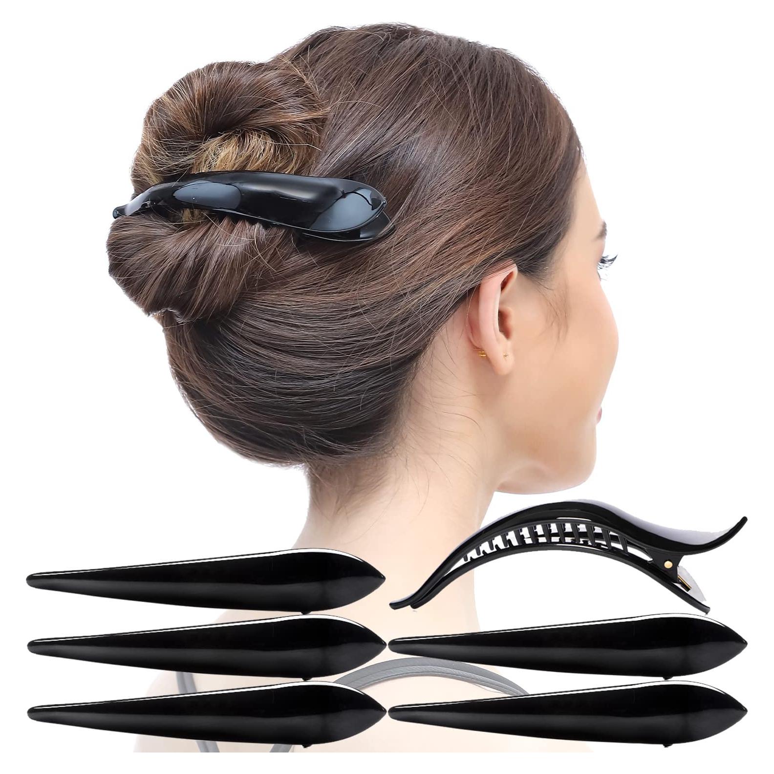 Clip para Cabello RC ROCHE ORNAMENT 6 Pcs Grande Negro