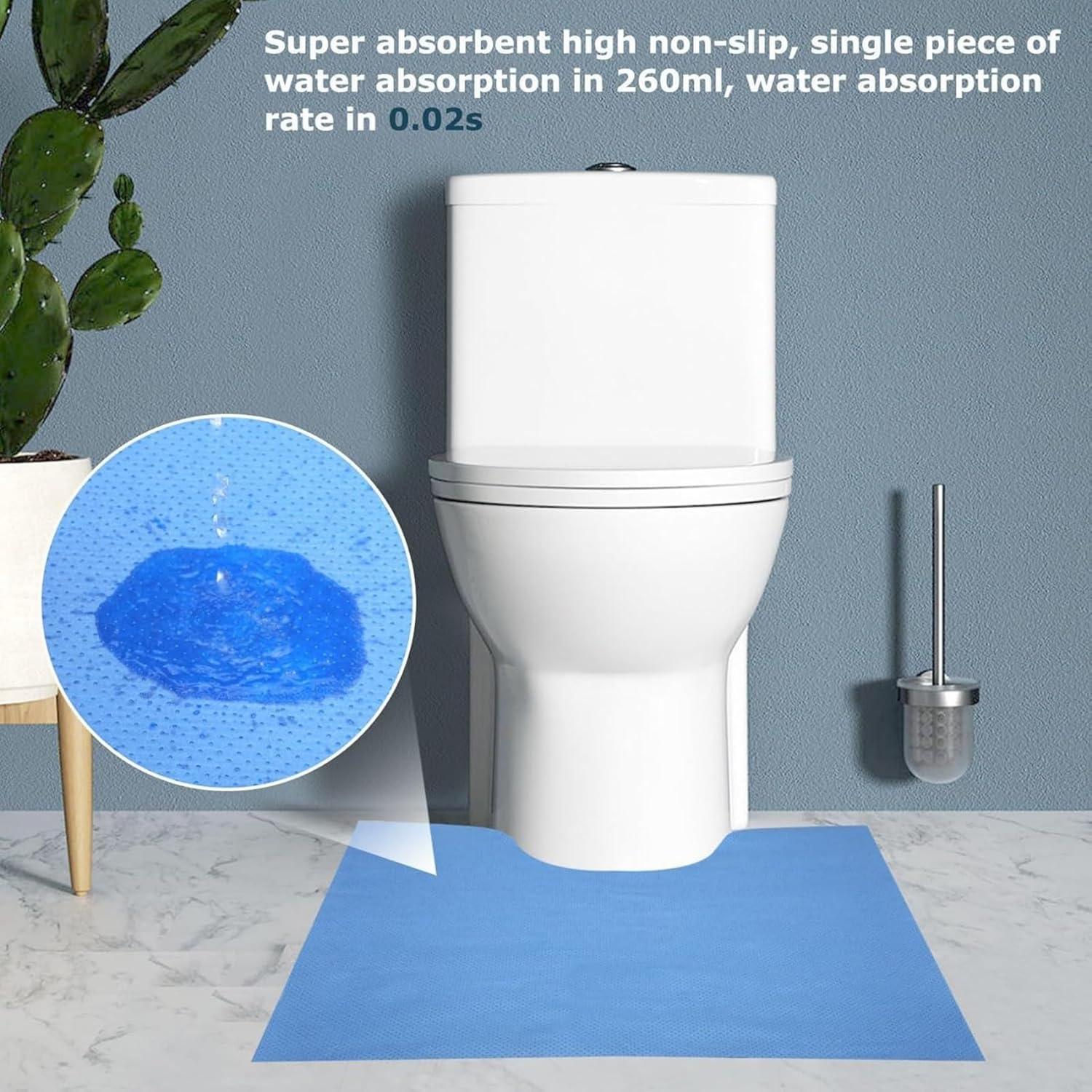 Alfombrillas desechables para inodoro U Azul 61x56cm Super Absorbentes