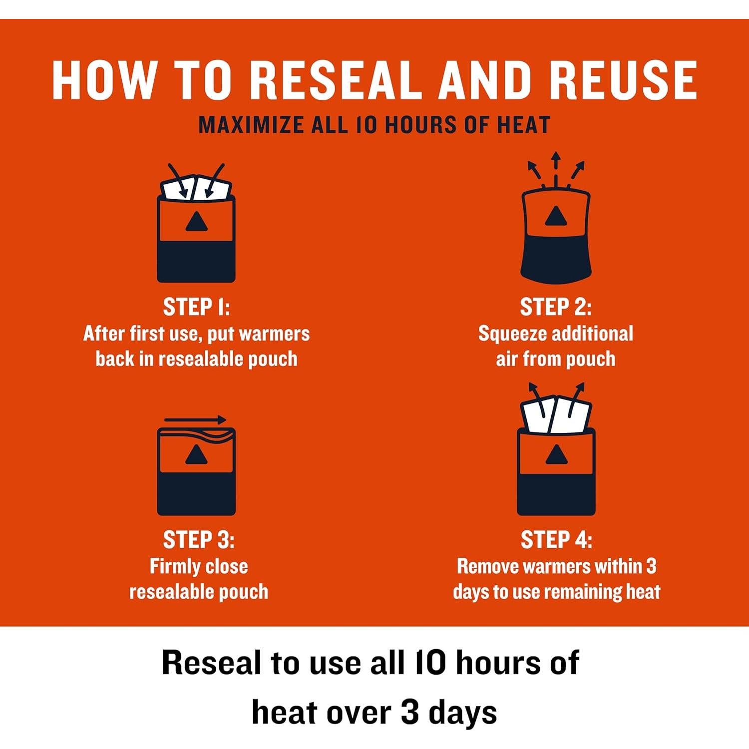 Calentadores de Manos Reutilizables Ignik - 10 Pares, 10 Horas de Calor