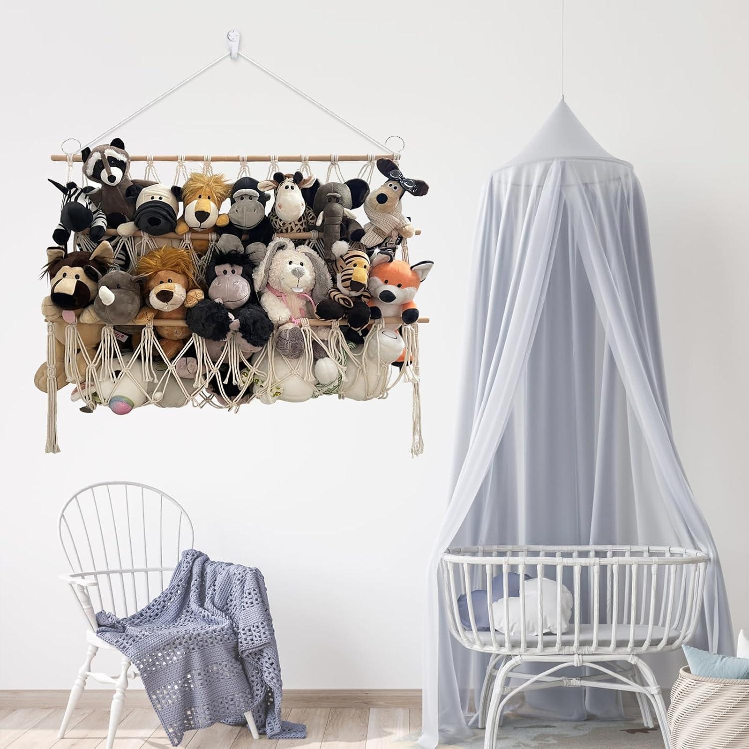 Hamaca de Juguetes para Peluches DOEGUAIY Beige 90x80 cm