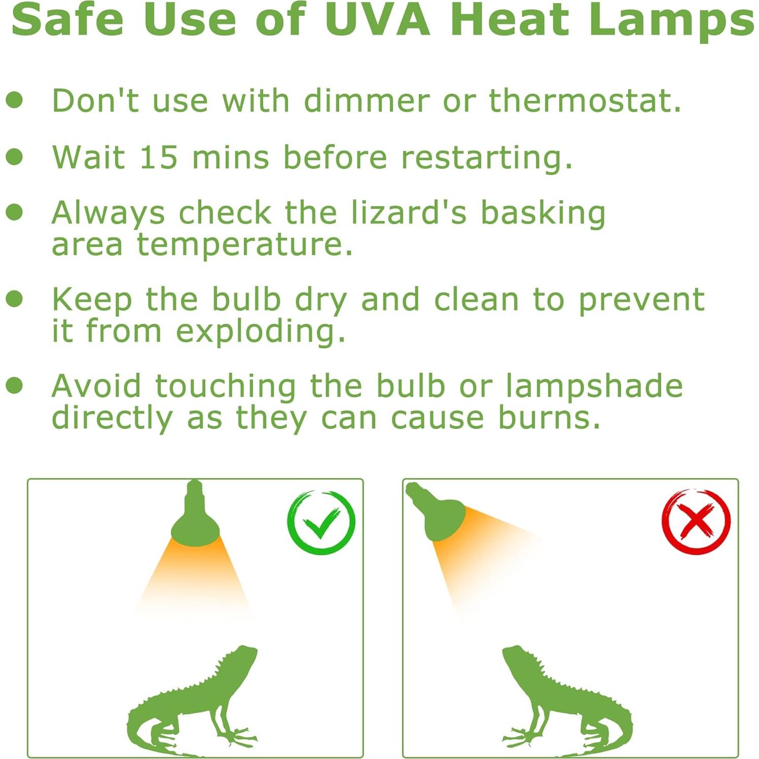 Bombillas de Calor UVA 60W HARTOMPET para Reptiles - Paquete de 2