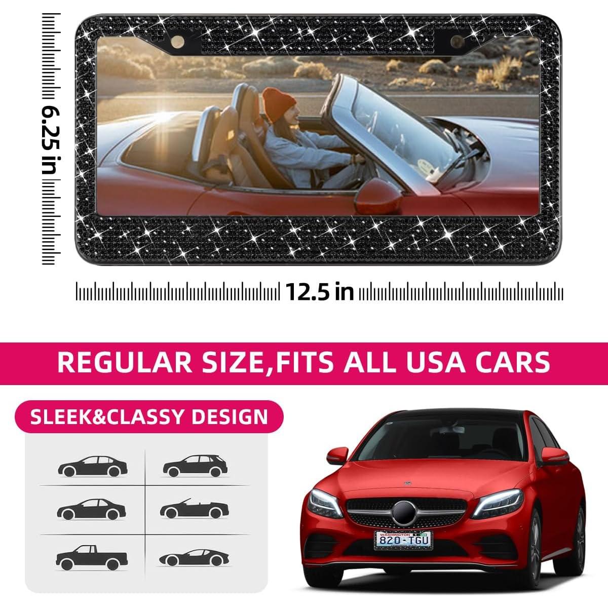 Marco de Placa de Licencia Brillante XCLPF con Cristales