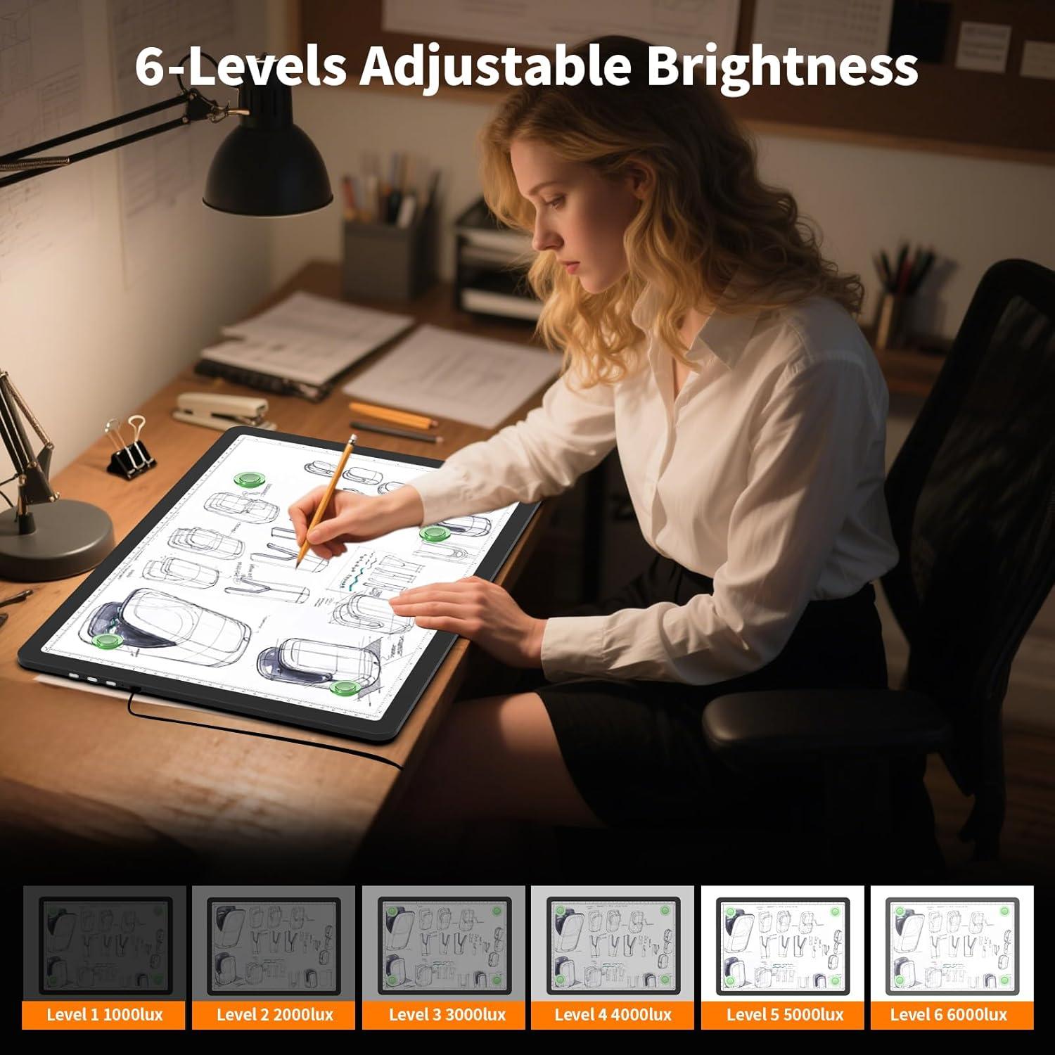 Mesa de Luz LED Elice A3 Ultra Brillante - Negro