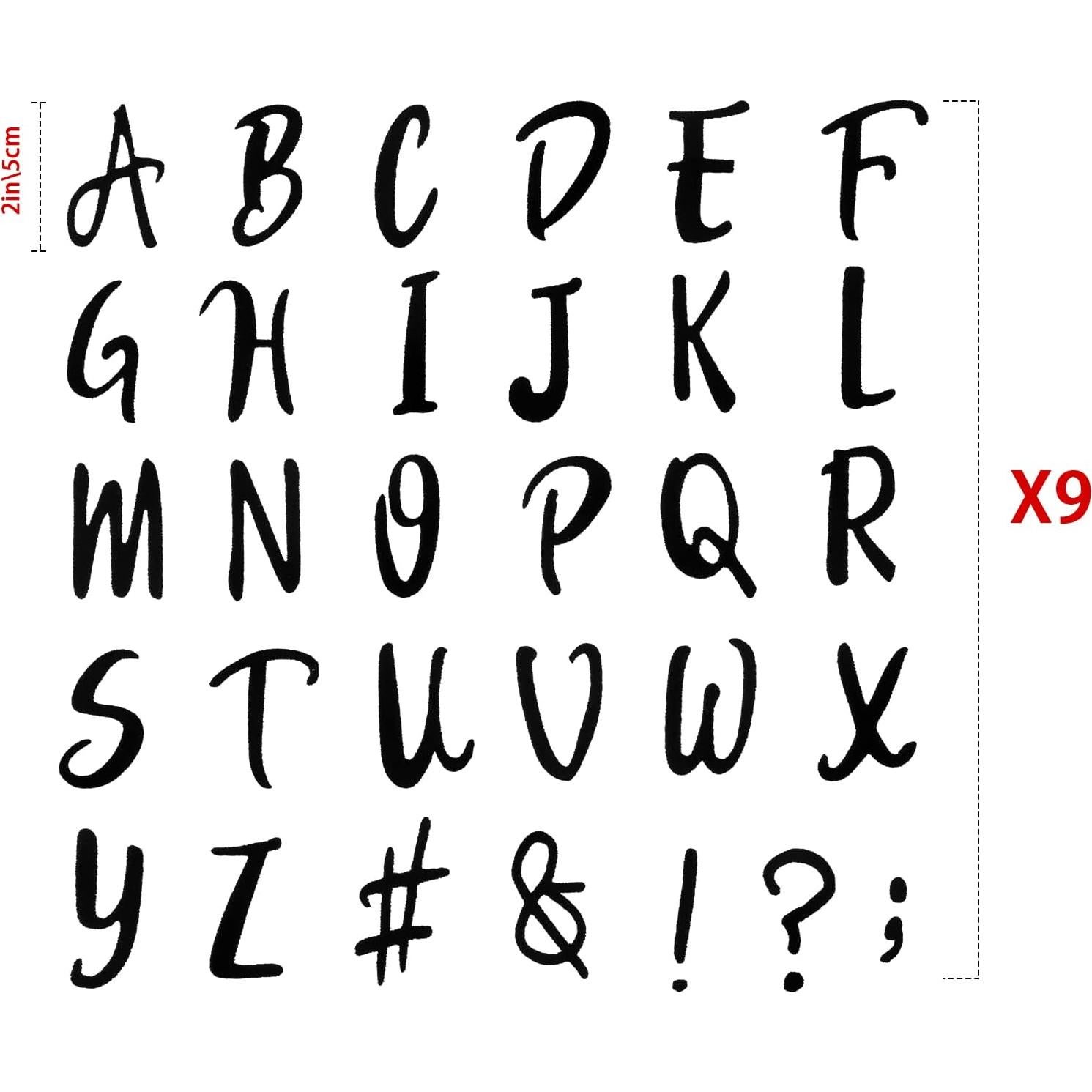 Outus Letras Transferibles Flock 279 Piezas 3.8 cm Negro