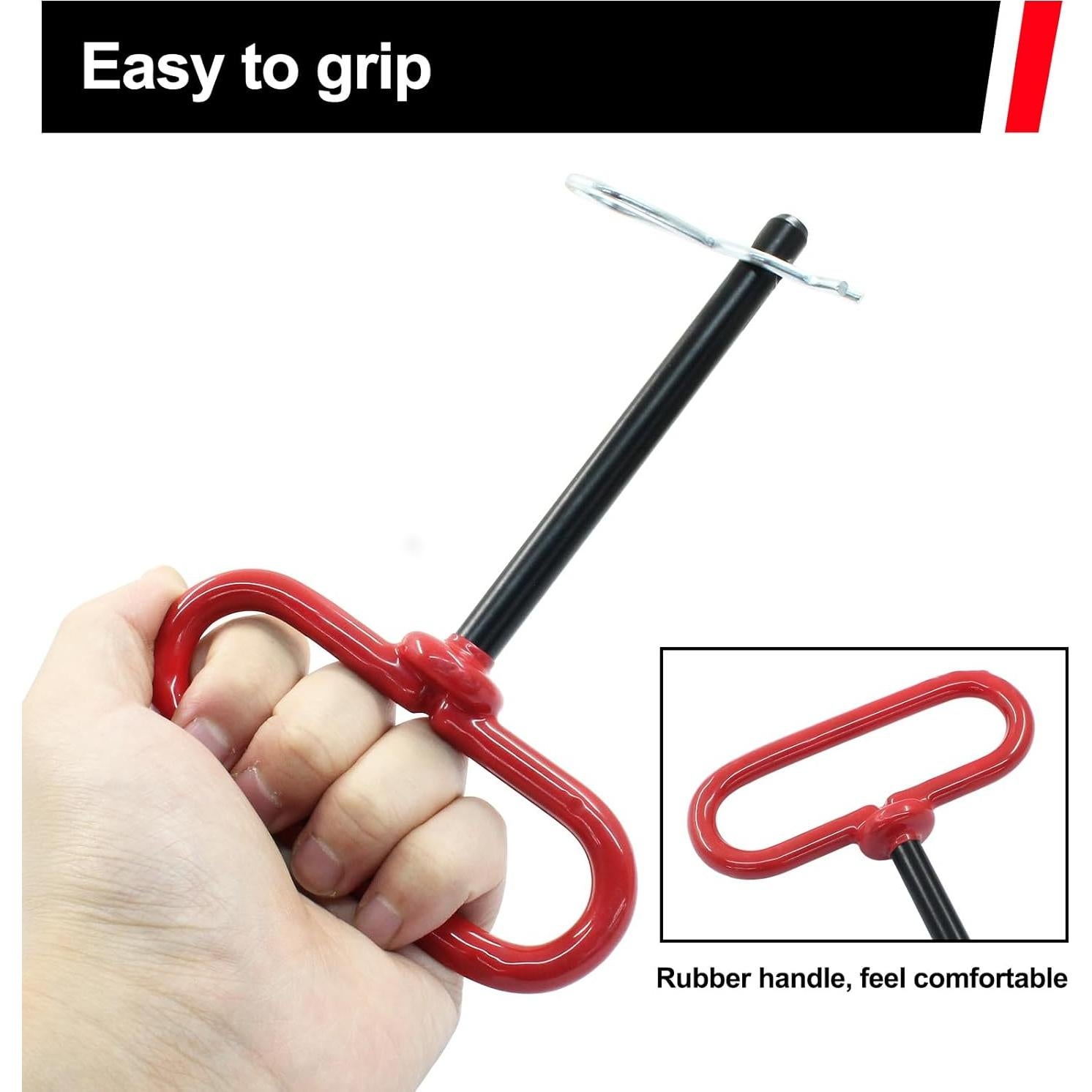 Pasador de Remolque y Clip R Moicstiy 10.16 cm Acero Rojo