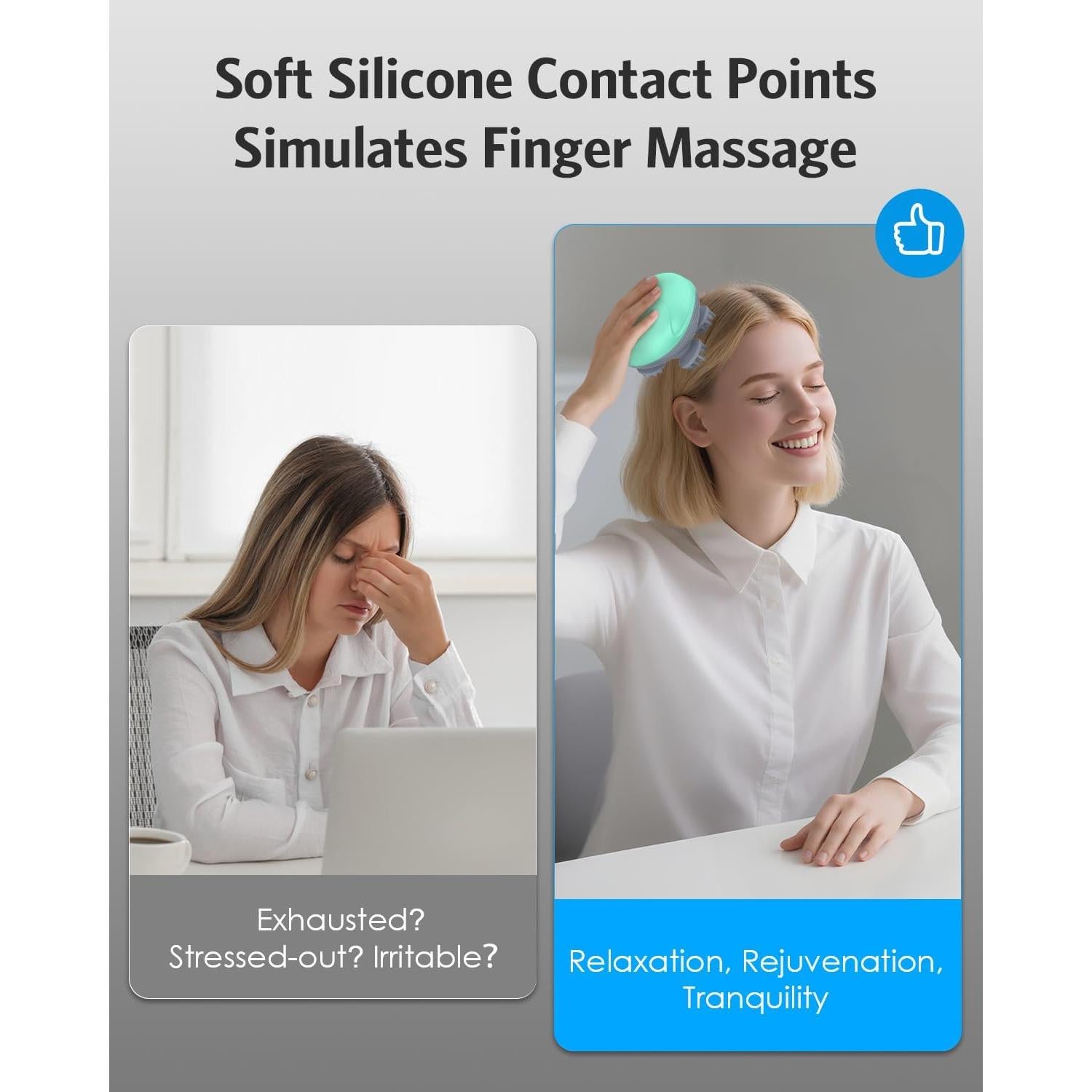 Masajeador Eléctrico de Cuero Cabelludo AMIR Verde, 96 Nodos