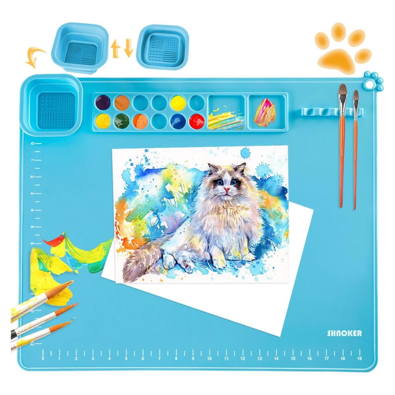 Alfombrilla de Silicona SHNOKER 55x45cm para Manualidades Azul