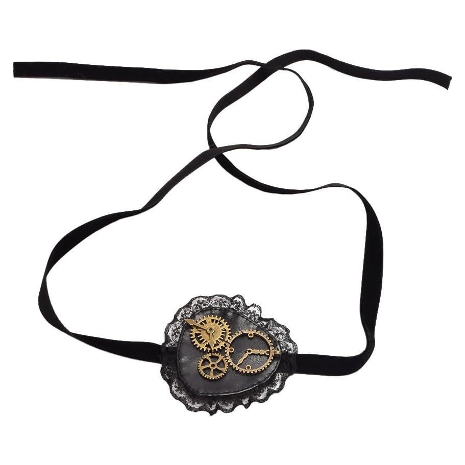 Parche para el Ojo Pirata Steampunk BLESSUME - Cuero Sintético