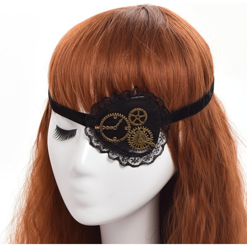 Parche para el Ojo Pirata Steampunk BLESSUME - Cuero Sintético