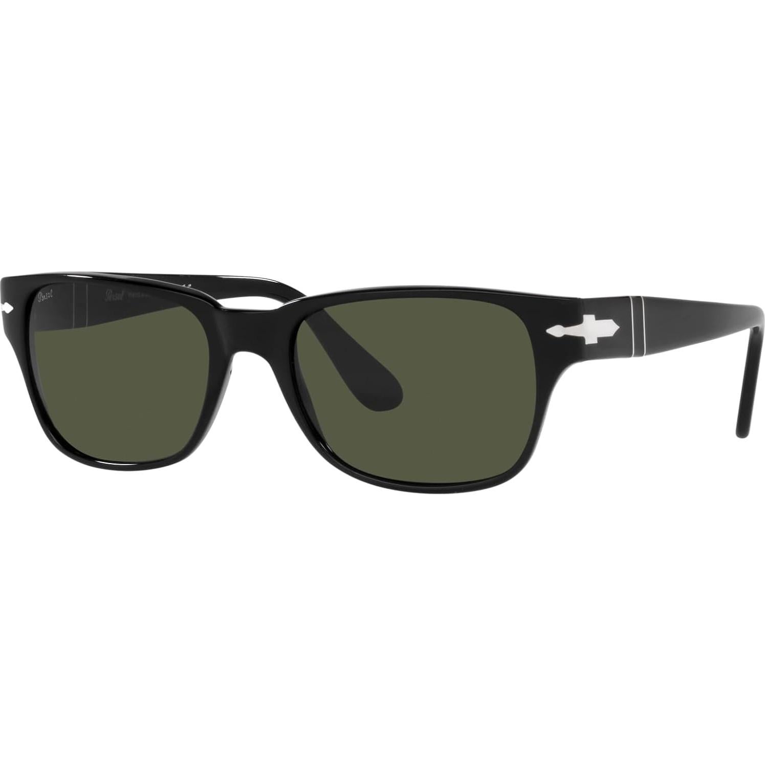 Gafas de sol rectangulares Persol PO3288S negras con lentes verdes