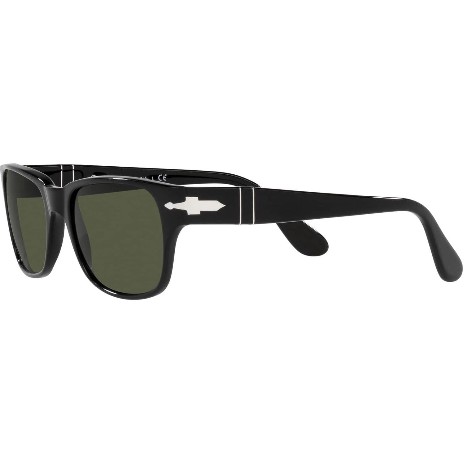 Gafas de sol rectangulares Persol PO3288S negras con lentes verdes
