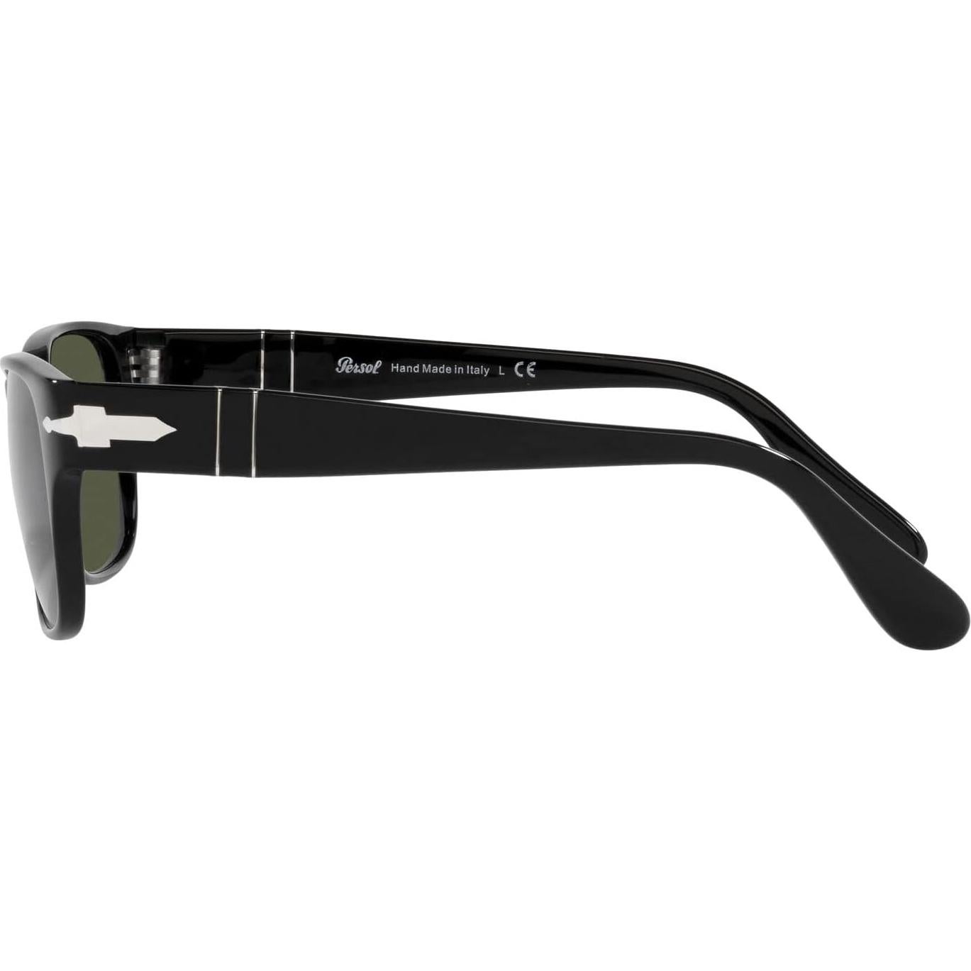 Gafas de sol rectangulares Persol PO3288S negras con lentes verdes
