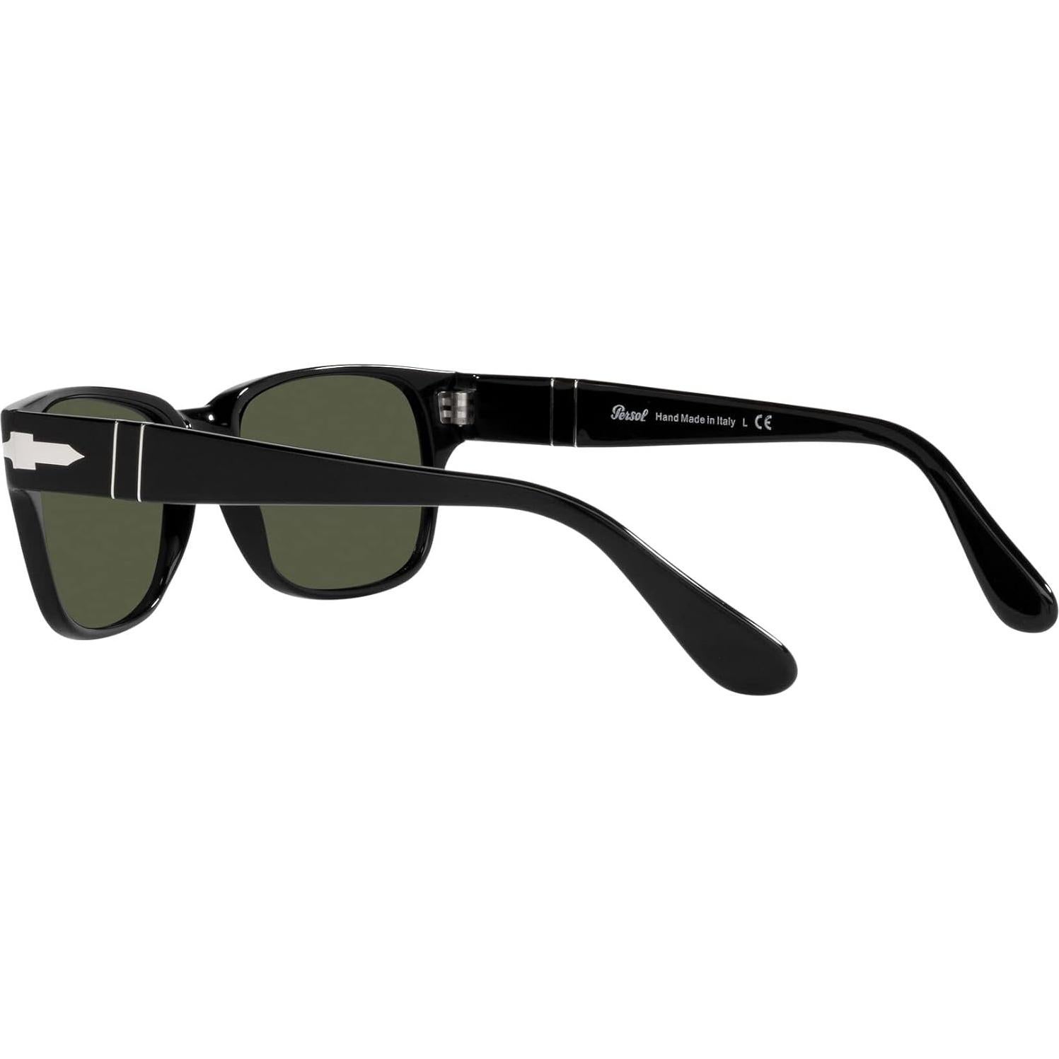 Gafas de sol rectangulares Persol PO3288S negras con lentes verdes