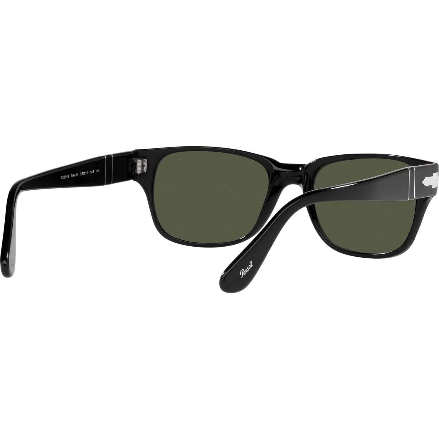 Gafas de sol rectangulares Persol PO3288S negras con lentes verdes