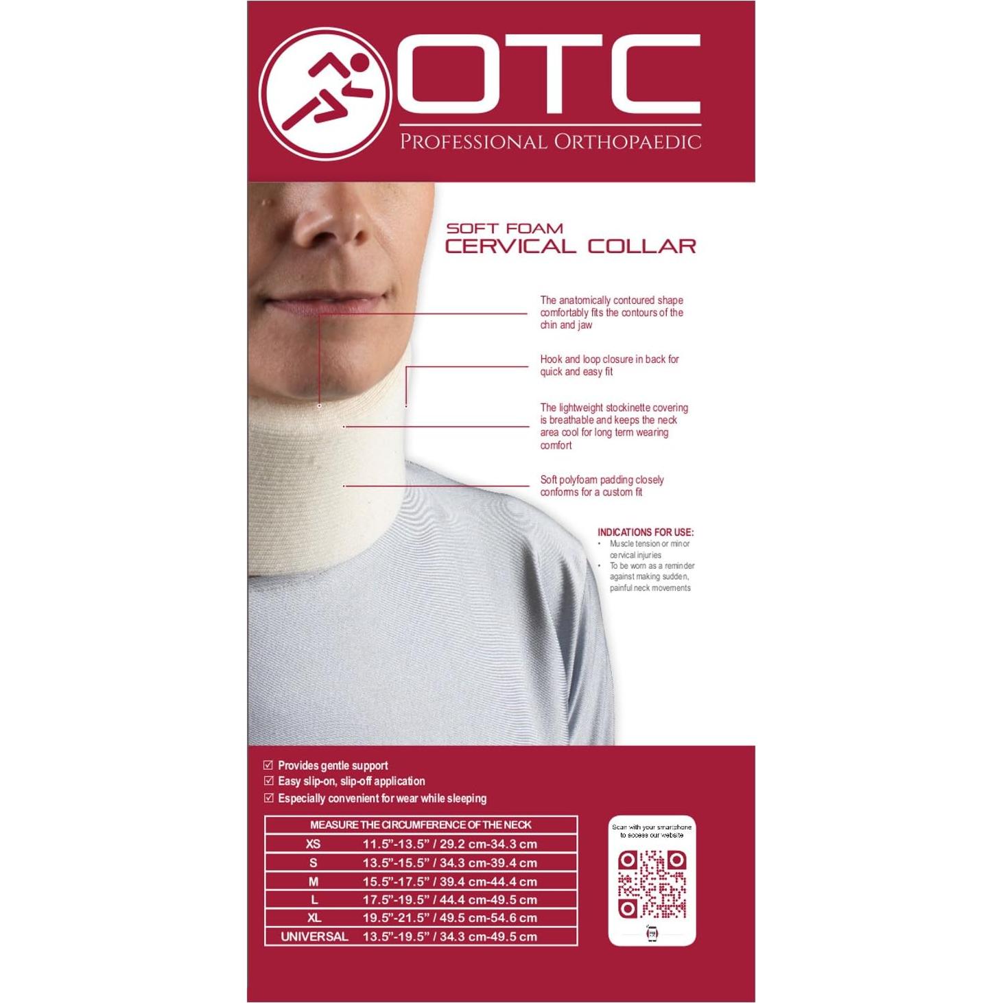 Collar Cervical OTC 2394 Negro X-Pequeño 2.5" (6.35 cm)