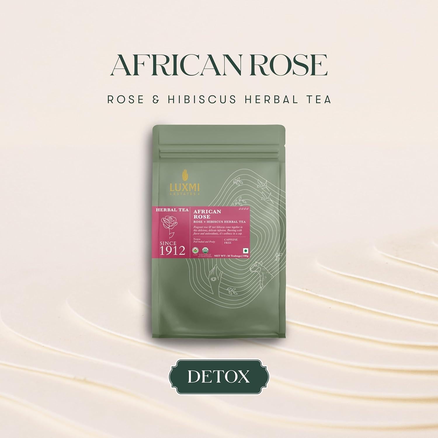 Té de Hibisco Rosa Orgánico Luxmi Estates - 50 Bolsitas