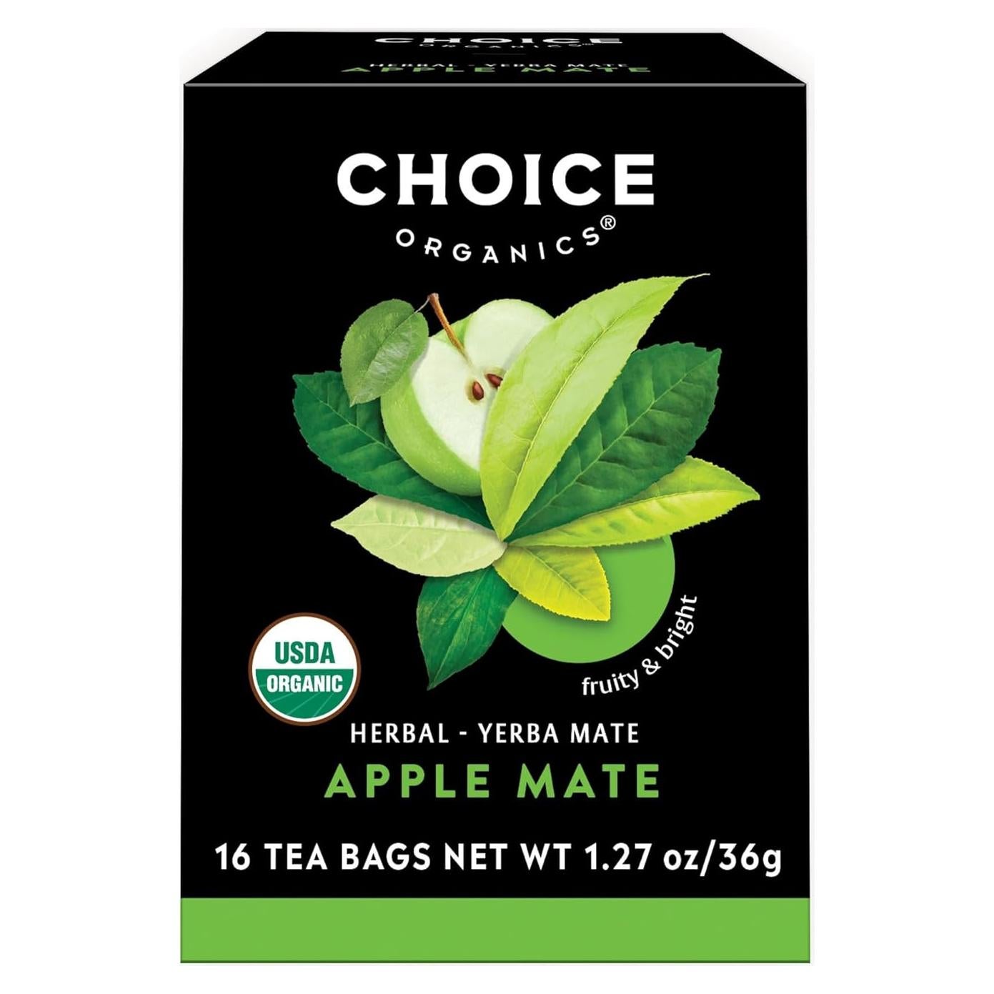 Té de Mate de Manzana Choice Organic - 48 Bolsitas Compostables