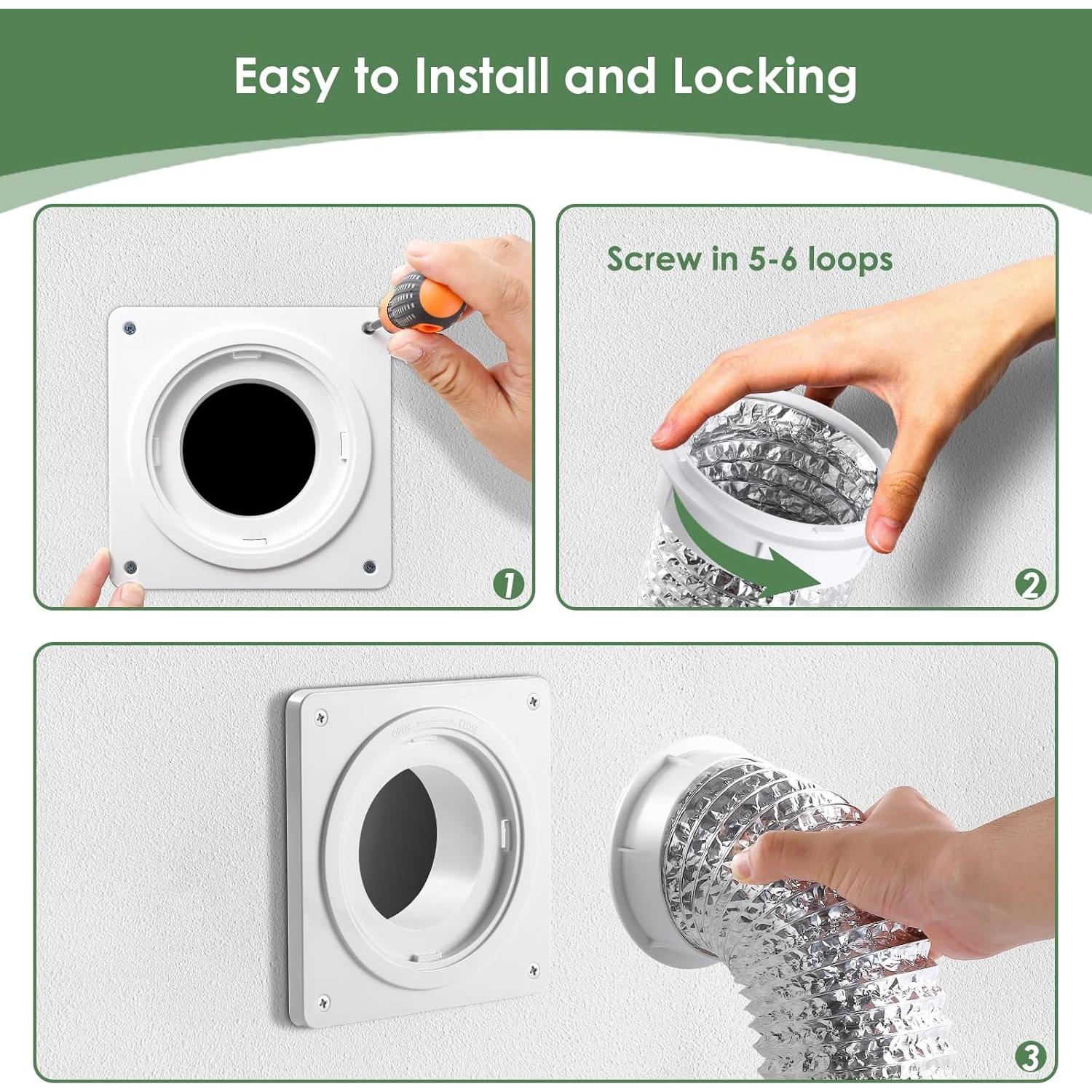 Placa de Pared para Ventilación de Secadora Fosenlion 4"