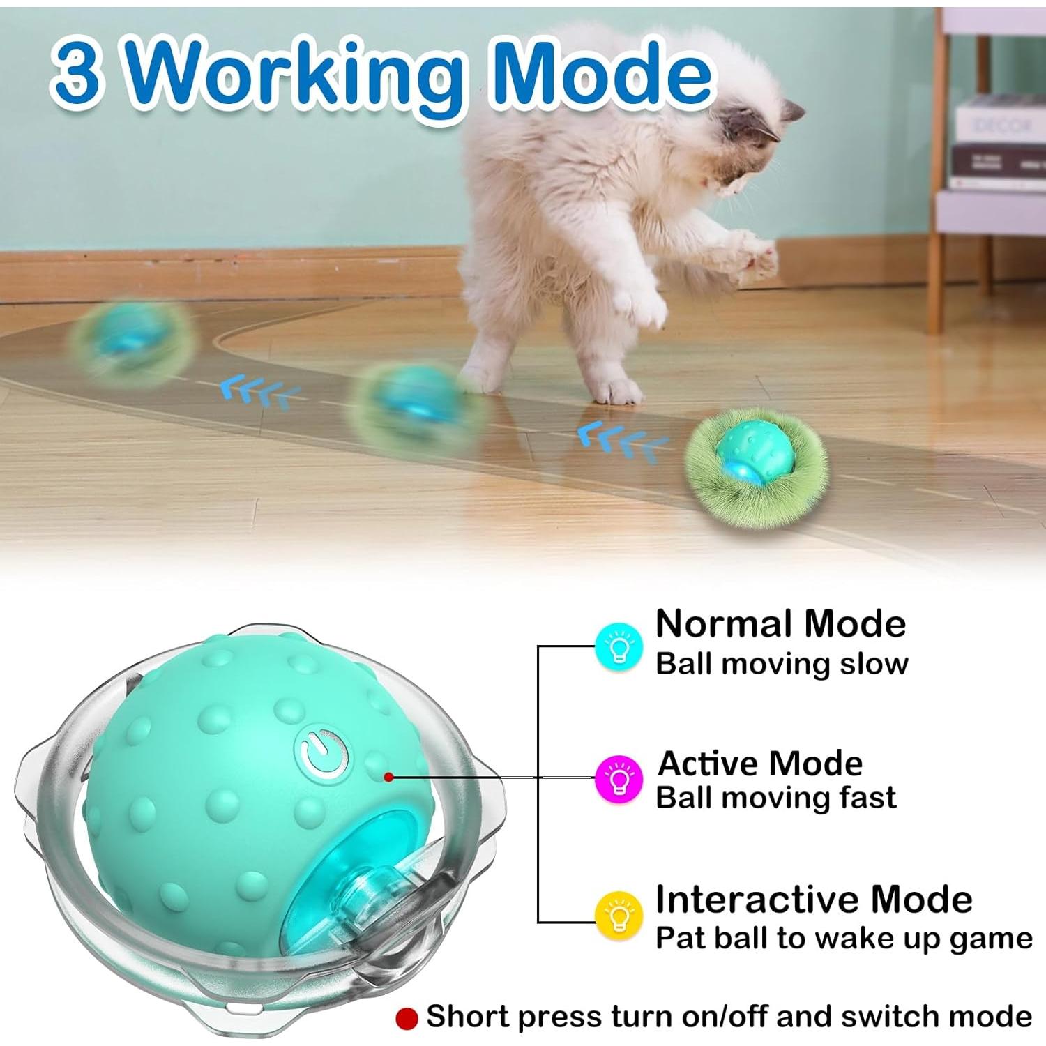 Juguete Interactivo para Gatos LEPLE P62 Bola Automática Verde