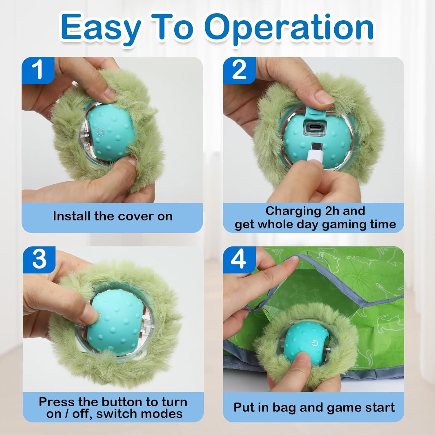 Juguete Interactivo para Gatos LEPLE P62 Bola Automática Verde