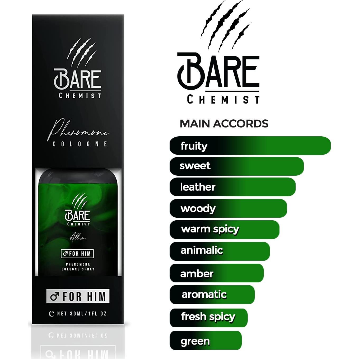 Colonia de Feromonas Bare Chemist 30ml - Spray Larga Duración