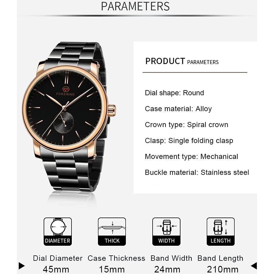 Reloj Mecánico Tiong Hombre Acero Inoxidable Luminiscente