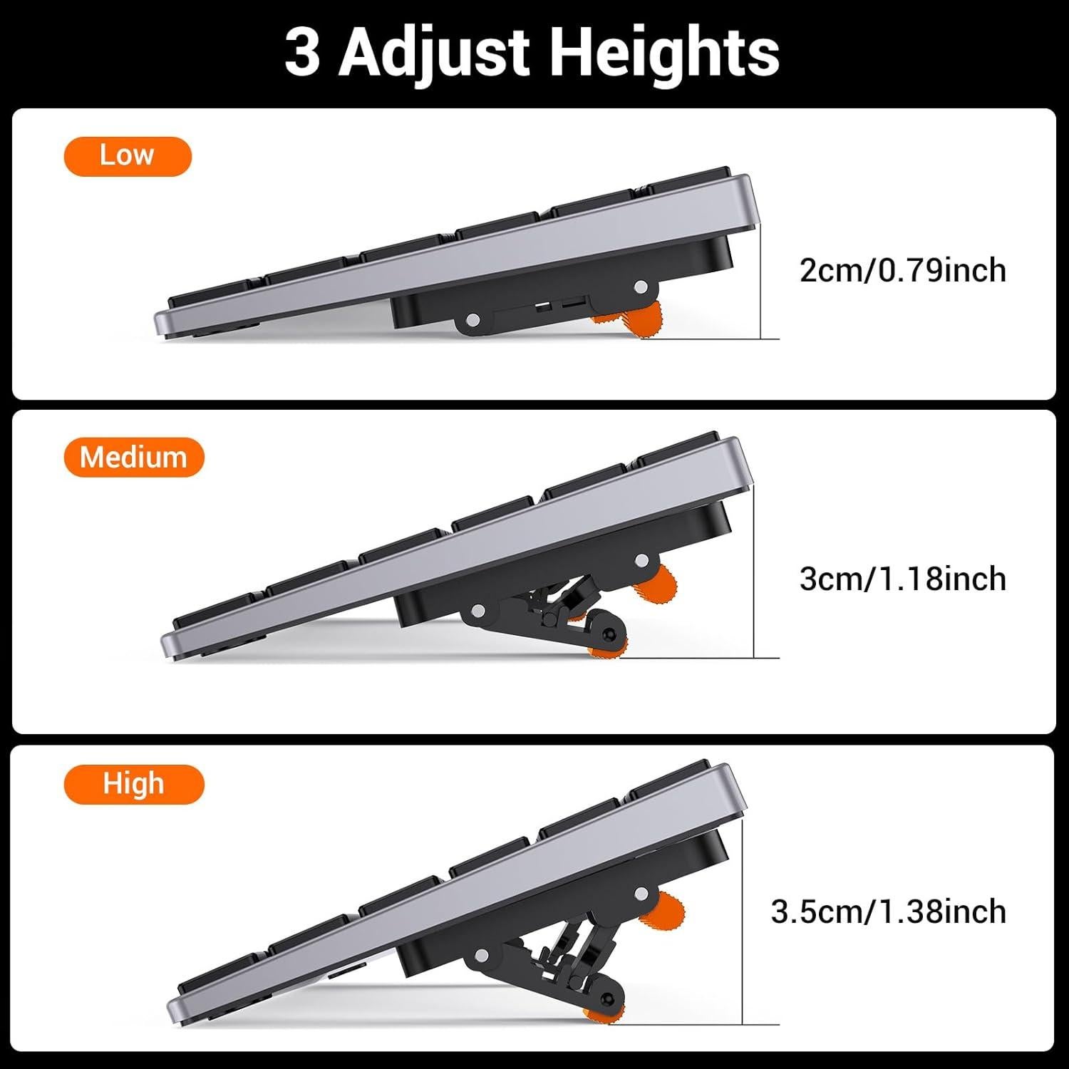 Soporte Ergonómico para Teclado HONKID Ajustable Negro