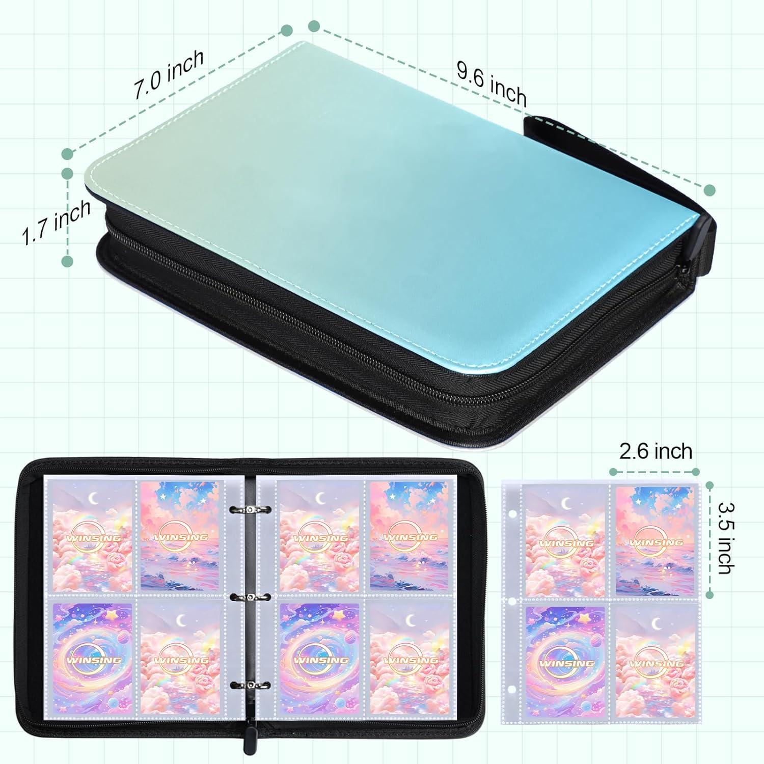 Carpeta de Cartas Winsing 400 Bolsillos Verde Pequeña