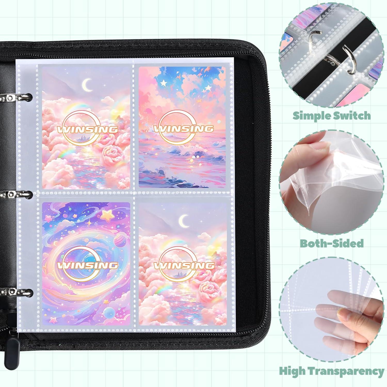 Carpeta de Cartas Winsing 400 Bolsillos Verde Pequeña