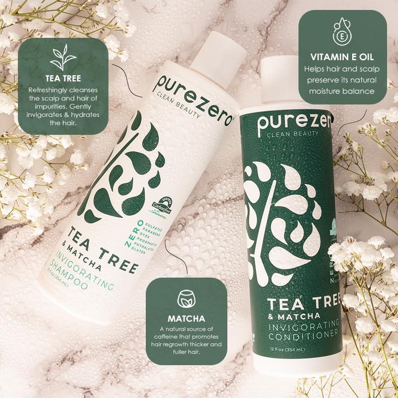 Set de Champú y Acondicionador Purezero Tea Tree 340g - Sin Sulfatos
